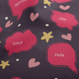 Full Of Love And Dialog Text Athletic Mesh Flat Back