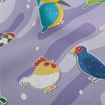 Cute And Cute Birds Athletic Mesh Flat Back