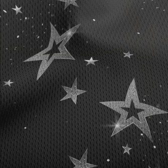 Silver Shining Stars Athletic Mesh Flat Back