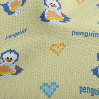 Pixel Style Penguin Athletic Mesh Flat Back