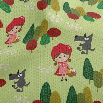 Cute Fairy Tale Little Red Rid Athletic Mesh Flat Back