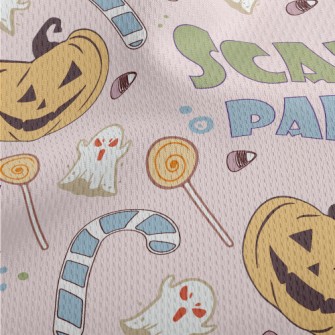 Scary Cute Halloween Pattern Athletic Mesh Flat Back