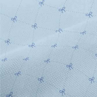 Water Blue Diamond Lattice Wit Performance Linen