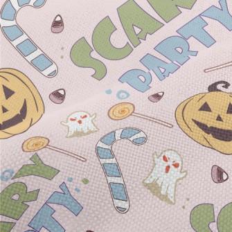 Scary Cute Halloween Pattern Performance Linen