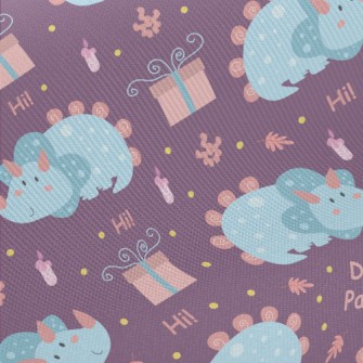 Round And Cute Triceratops Twill
