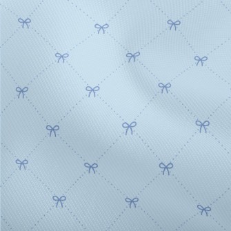 Water Blue Diamond Lattice Wit Dobby