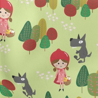 Cute Fairy Tale Little Red Rid Stretch Ponte