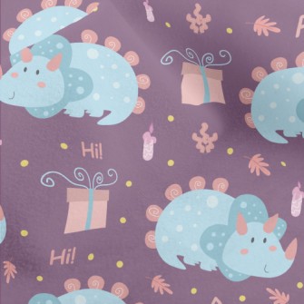 Round And Cute Triceratops Micro Fleece