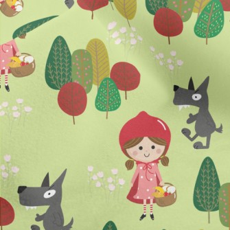 Cute Fairy Tale Little Red Rid Micro Fleece