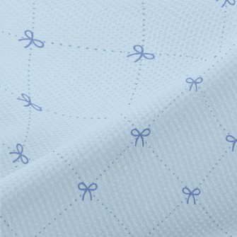 Water Blue Diamond Lattice Wit Piqué