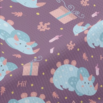 Round And Cute Triceratops Piqué