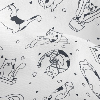 Simple Cute Cats Lightweight Performance Linen