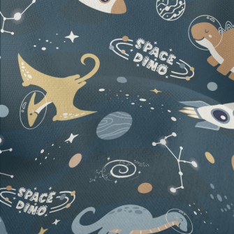 Dinosaurs Floating In The Beau Lightweight Performance Linen