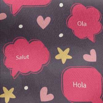 Full Of Love And Dialog Text Jersey Backed Fleece