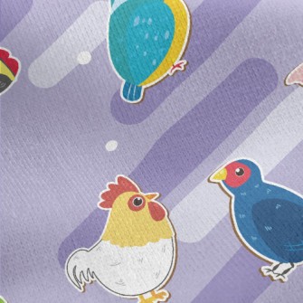 Cute And Cute Birds Jersey Backed Fleece