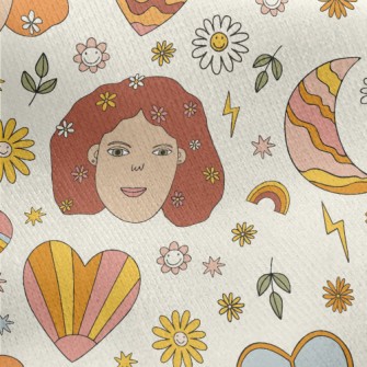 American Realistic Female Head Jersey Backed Fleece