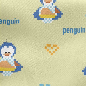 Pixel Style Penguin Jersey Backed Fleece