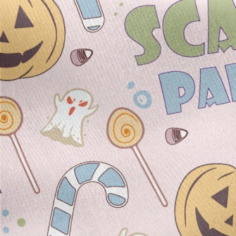Scary Cute Halloween Pattern Jersey Backed Fleece
