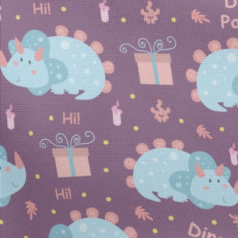 Round And Cute Triceratops Pongee