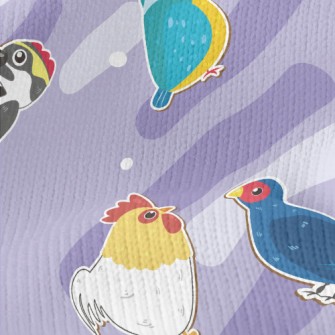 Cute And Cute Birds Stretch Jersey