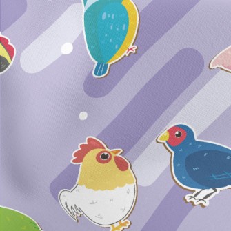 Cute And Cute Birds Lightweight Cotton Poplin