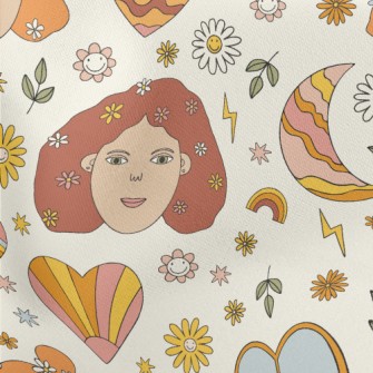 American Realistic Female Head Lightweight Cotton Poplin