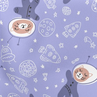 Cat Floating In Space Lightweight Cotton Poplin