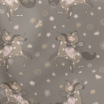 Little Fairy Riding A Unicorn Lightweight Cotton Poplin