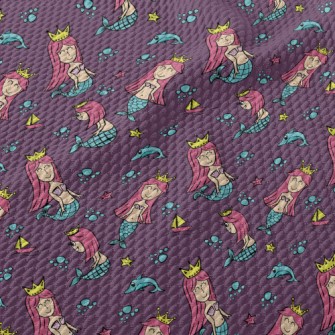 The Mermaid Princess Swimming  Birdseye Piqué