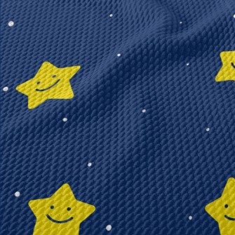 Cute Glowing Little Stars Birdseye Piqué
