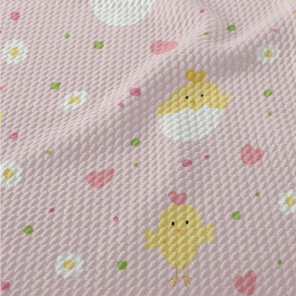 Cute Round Little Chicken Birdseye Piqué