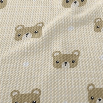 Square Cute Bear Grid Birdseye Piqué