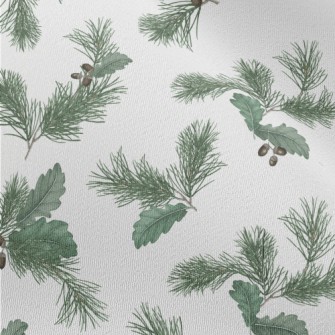 Realistic Hand Drawn Pine Leav Chiffon