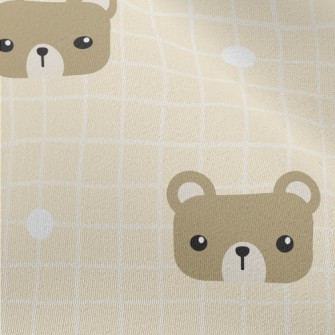 Square Cute Bear Grid Chiffon