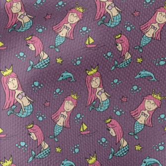 The Mermaid Princess Swimming  Waterproof Canvas