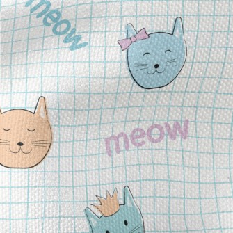 Plaid With Crown Cat Waterproof Canvas