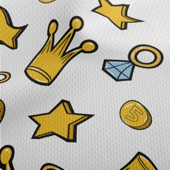 Bright Golden Crown Athletic Mesh Flat Back