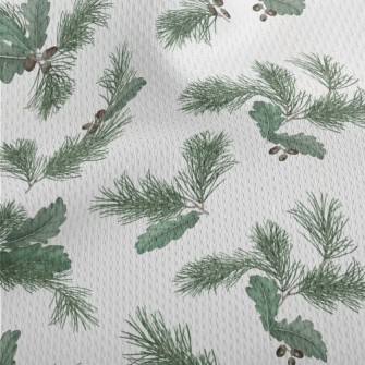 Realistic Hand Drawn Pine Leav Athletic Mesh Flat Back