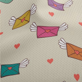 Love Envelope With Wings Sprea Athletic Mesh Flat Back