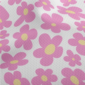 Huge Pink Flowers Athletic Mesh Flat Back