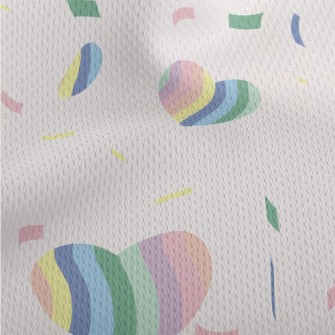 Colorful Hand Drawn Love Heart Athletic Mesh Flat Back