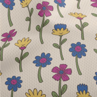 Cute Silly Flowers Athletic Mesh Flat Back