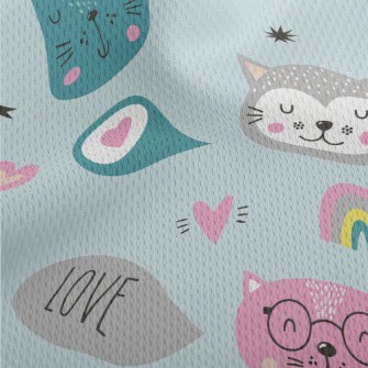 Cute Cats Athletic Mesh Flat Back