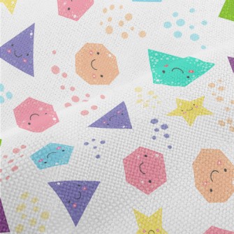 Smiling Cute Geometric Figures Performance Linen