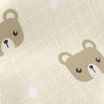 Square Cute Bear Grid Standard Corduroy