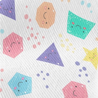 Smiling Cute Geometric Figures Standard Corduroy
