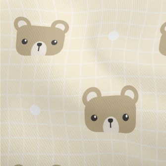 Square Cute Bear Grid Dobby