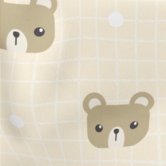 Square Cute Bear Grid Stretch Ponte