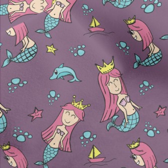 The Mermaid Princess Swimming  Micro Fleece