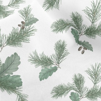 Realistic Hand Drawn Pine Leav Micro Fleece